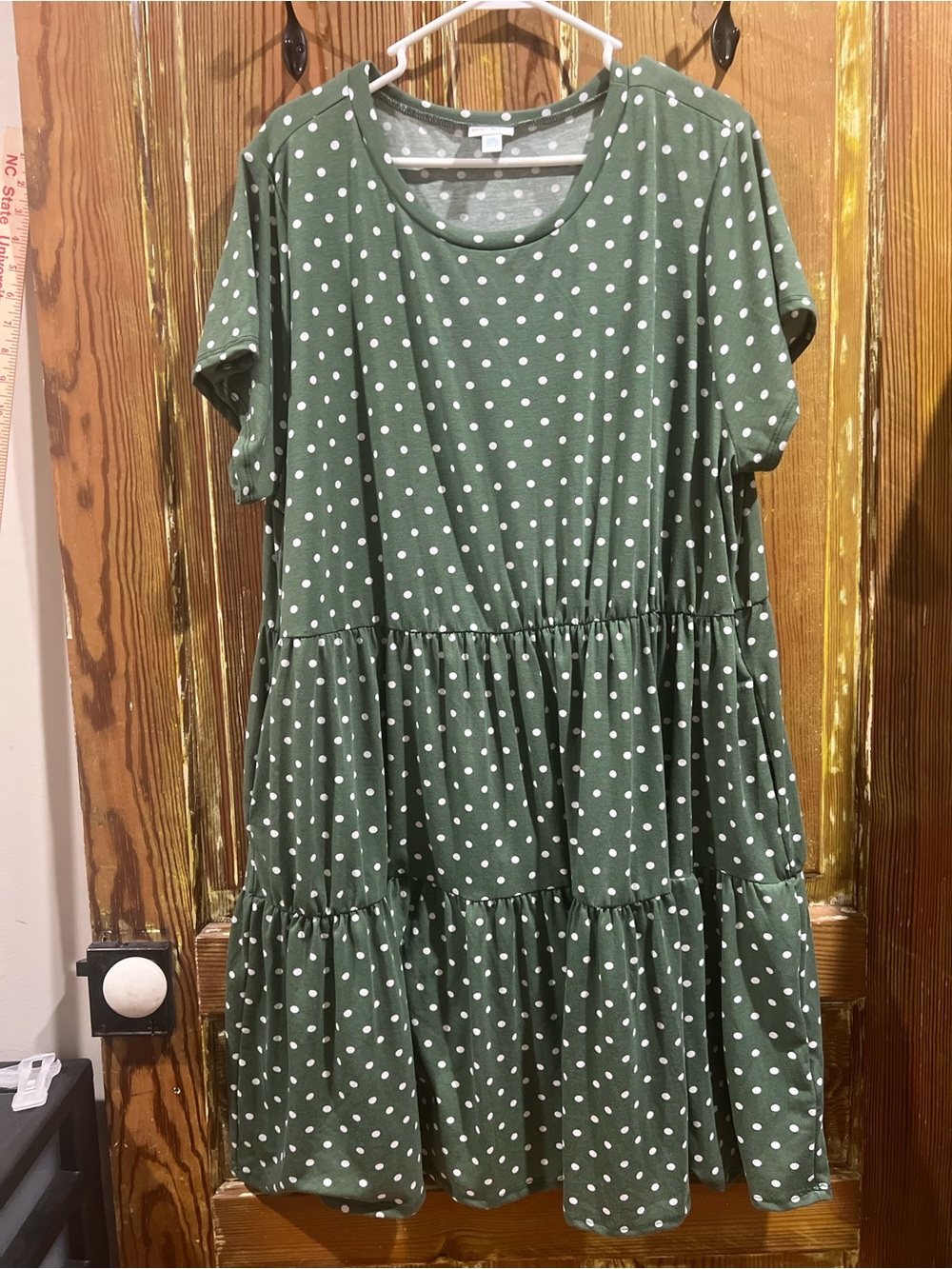 LuLaRoe Green Polka Dot Midi Dress